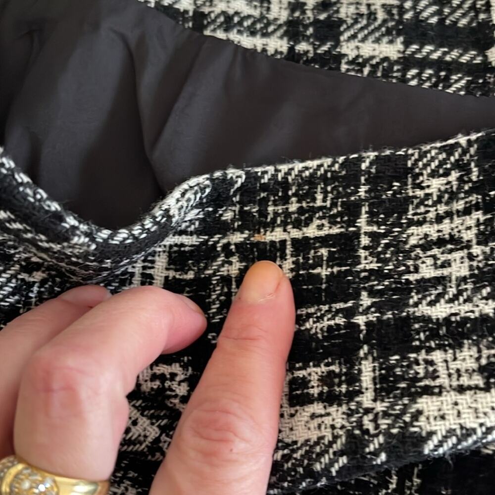 Ann Taylor black white plaid wool preppy office skirt 12 - Picture 6 of 6